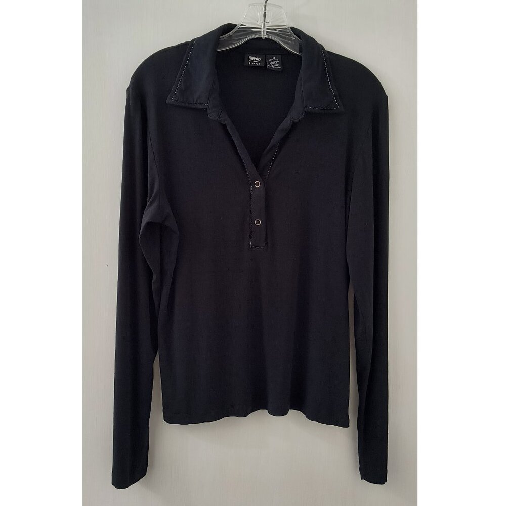 Vintage '01 Y2K Mossimo Black Long-Sleeve Shirt - Women's Medium
